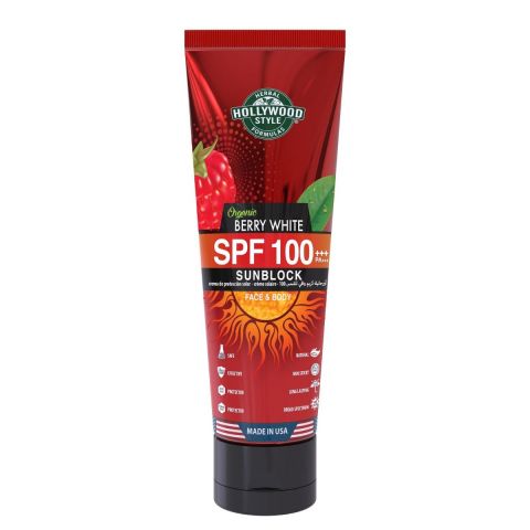 هوليوود ستايل - كريم حماية من الشمس SPF 100 مع التوت العضوي 100 مل 