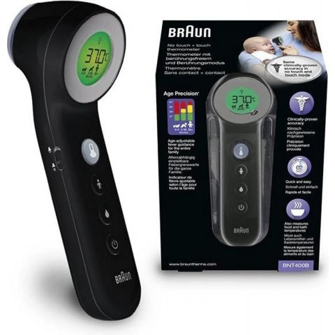 ميزان حرارة نو تاتش أسود من Braun
