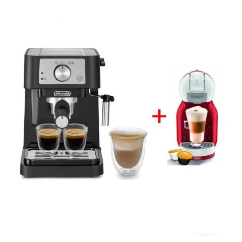 De'Longhi Dolce Gusto Mini Me Coffee Machine 800 ml 1500 Watt + Delonghi Stilosa Traditional Pump Espresso Coffee Machine