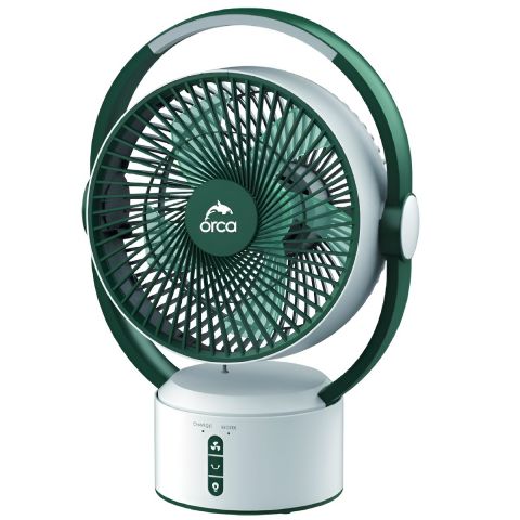 Orca Rechargeable Table Fan 3600 MAH with Light