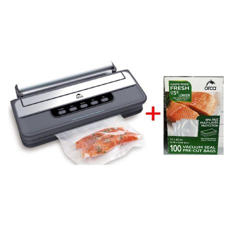 Orca Professional Vacuum Sealer + Vacuum Sealer Bags 100 Pcs