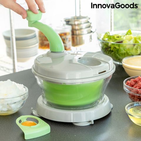 InnovaGoods 4-in-1 Manual Spinner, Chopper and Mixer with Accessories