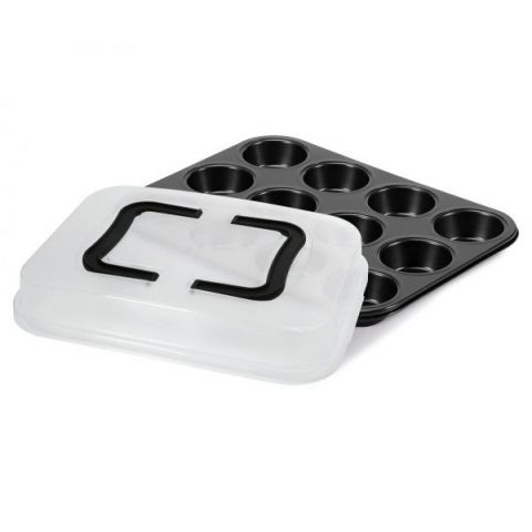 Bake Away 12 Muffins Tray with carrying Lid 27 x 35,5 cm