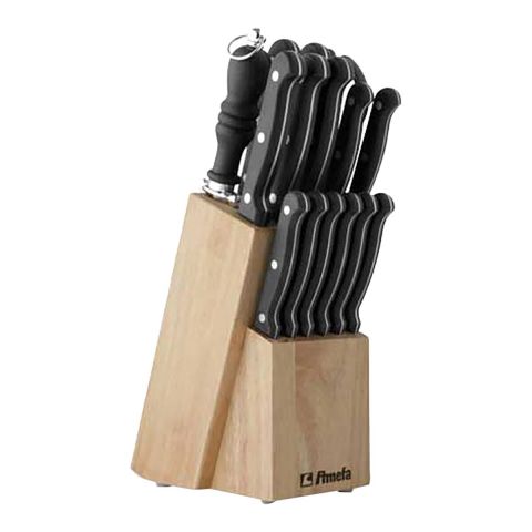 Amefa RS Cucina 15 pcs Knife Set in Wooden Block 