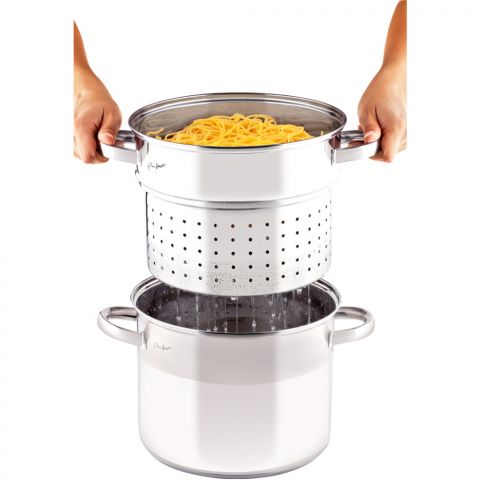 Lamart Stainless Steel Pasta Pot with Glass Lid 8 L