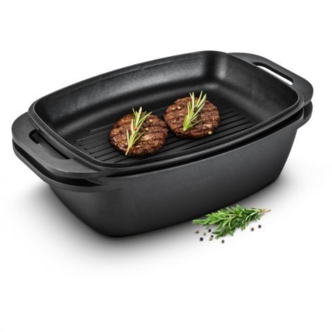 Lamart Double Roasting Pan With Grilling Lid 9L + 3L