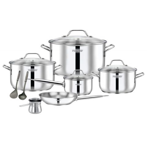 Pradeep 12 Pcs Stainless Steel Cookware Set