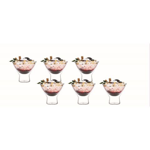 Aramoro 6 Pcs Set 200ml Borosilicate Double Wall Glass Dessert Cup