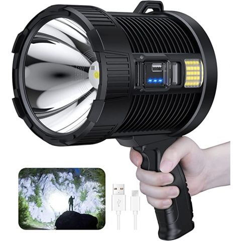 High Intensity Solar LED Searchlight Torch with Power Bank