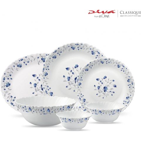 La Opala Classique Dinner Set 20 Pcs Blue Mystique