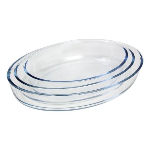 Marinex Glass Oval Bake Dish 3 Pcs (2.4 + 3.2 + 4.0 L)