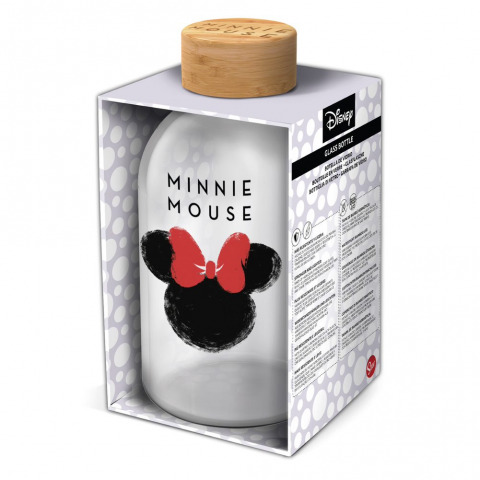 Stor Minnie Glass Drink Bottle 620 Ml