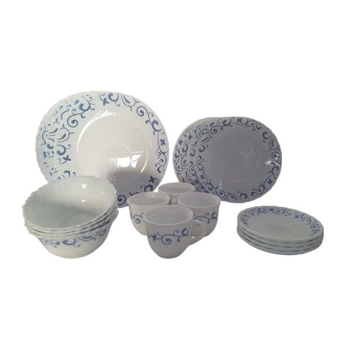 La Opala Classique Dinner Set 20 Pcs Swirls Blue
