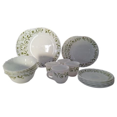 La Opala Classique Dinner Set 20 Pcs Swirls Green