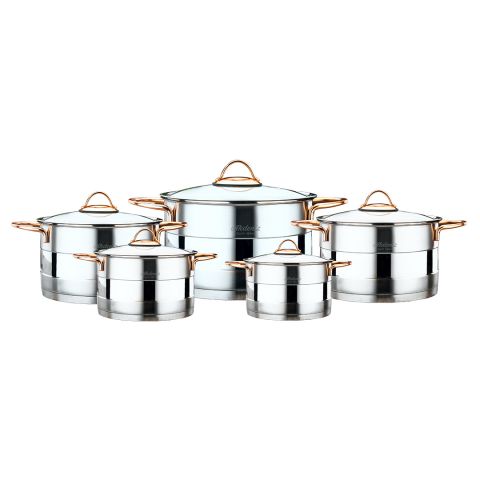 Akdeniz Platinum Stainless Steel Cookware Set 10 Pieces 
