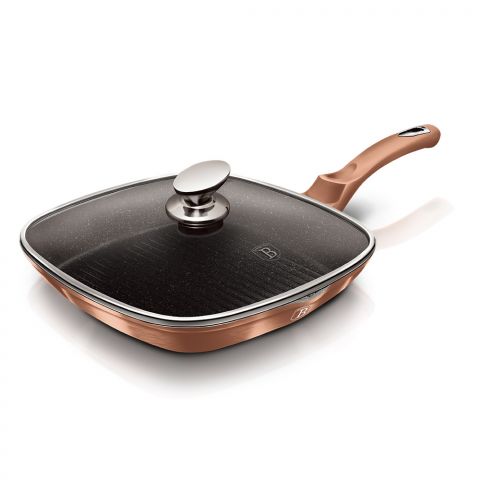Berlinger Haus Grill Pan With Lid 28 cm-Rose Gold (Open Box)