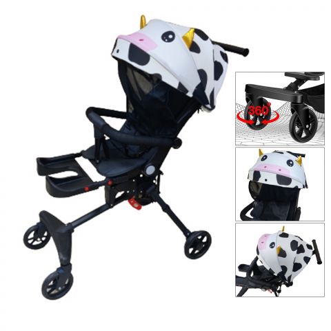 Stroller Portable, Two Way 360° Rotatable with Adjustable Recliner Seat and Adjustable Canopy