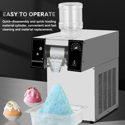 ماكينة صنع آيس كريم ندفة الثلج التجارية - 60 كجم/يوم، 380 واط
