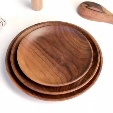 Reusable Bamboo Wood Dishes 3 × 1