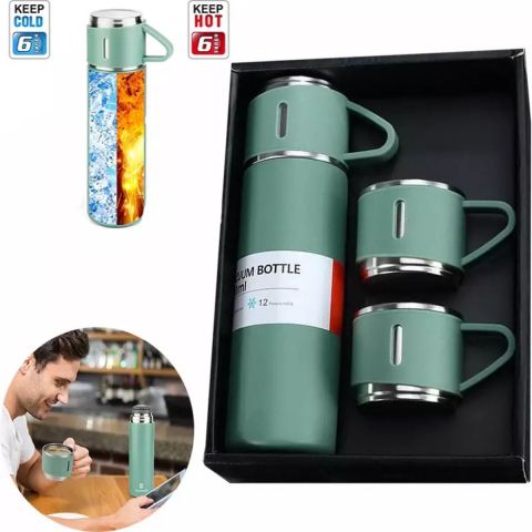 Stylish Vacuum Flask Set with Cups 0.5 L
