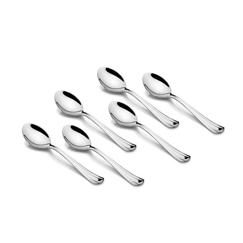 FNS Glaze Hammered Tea Spoon Silver Set of 6 Pcs
