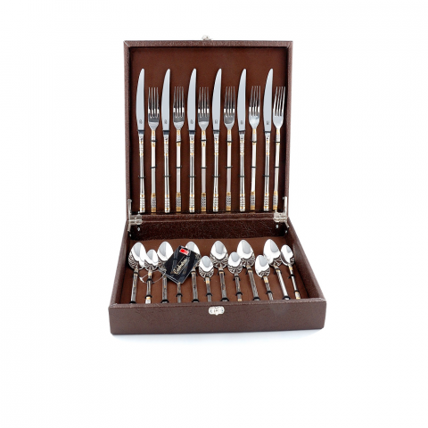 FNS Celebration Cutlery Set of 24 pcs in Leather Box