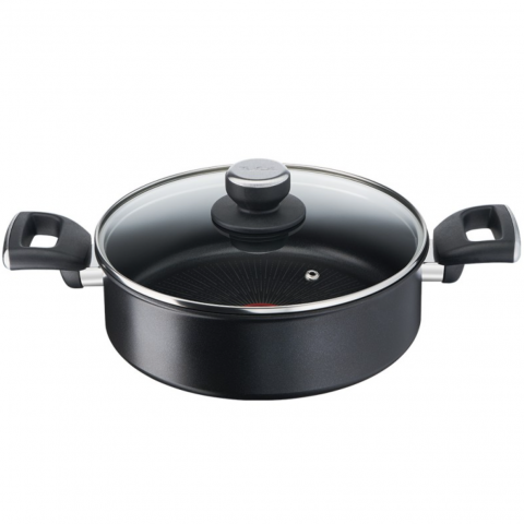 Tefal Unlimited Anti-scratch Shallow-Pot With Glass Lid 24 cm