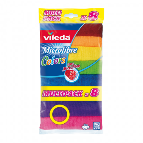 Vileda Microfiber Colors All Purpose Wiping Cloth 8Pcs