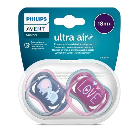 Philips Avent Ultra Air Pacifier 18m+ Girl Deco 2 Pcs