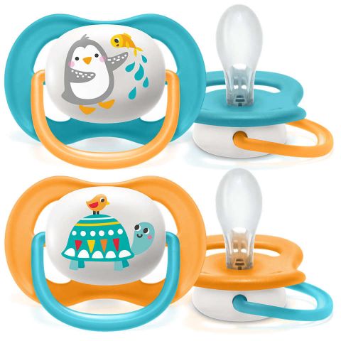 Philips Avent Ultra Air Free Pacifier With Animal Shapes 6-18 Months For Boys - 2 PCS