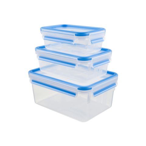 Tefal – Masterseal - Plastic Food Containers Set of 3 PCS ( 0.55 + 1 + 2.3 Lt.) – Blue 