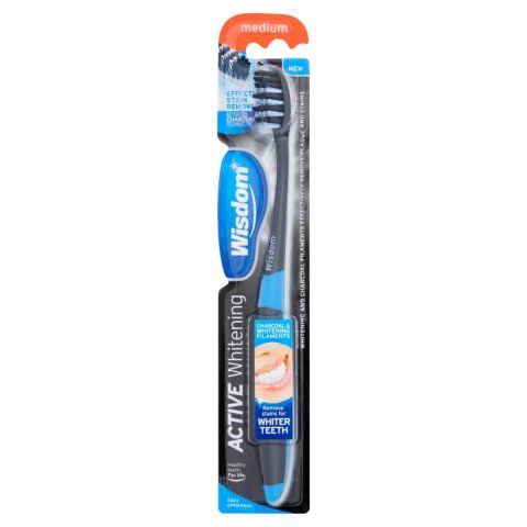 Wisdom Active Whitening Charcoal Toothbrush - Medium