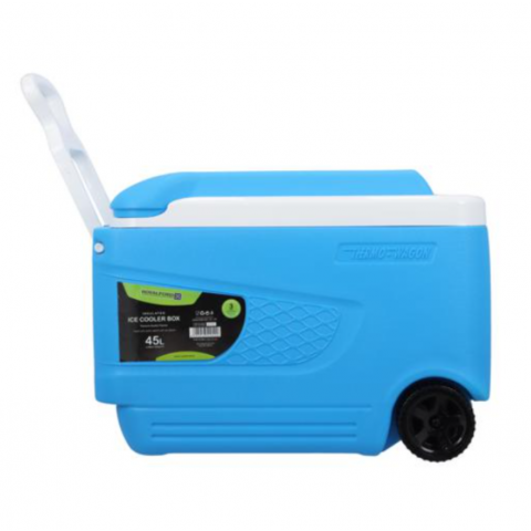 Asian Thermo-Wagon Insulated Ice Cooler 45 L With Wheel-Blue