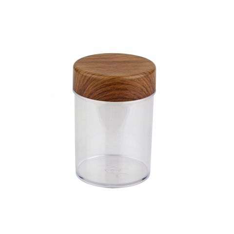 EVELIN Wood Finish Round Plastic Jar