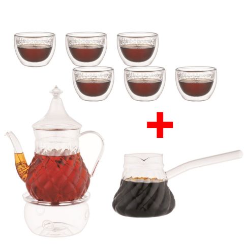 Aramoro 3 Pcs Set Tea + Aramoro 6 Pcs Set 70 Ml Cawa Cup Free
