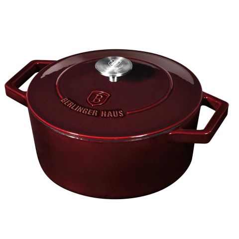 Berlinger Haus Cast Iron with Enamel Coating Casserole with Lid - Burgundy
