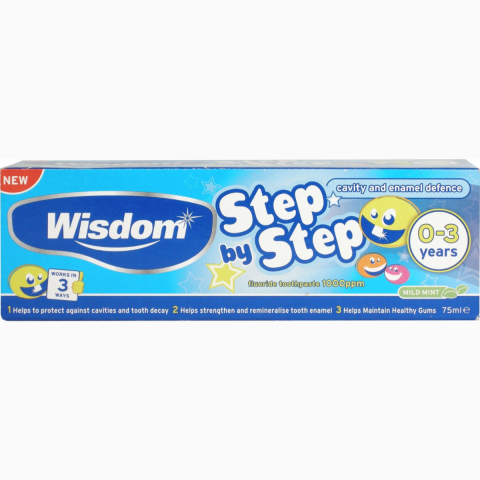 Wisdom Step by Step Cavity & Enamel Defence Toothpaste 0-3 years 75 ml