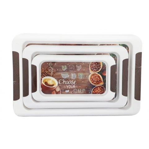 Pioneer Serving Tray Set - 3 Pieces - Assorted Designs 