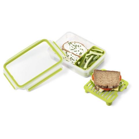 Tefal – Masterseal To Go Brunch - Divided Plastic Food Storage with lid 1.2 Lt. – Green