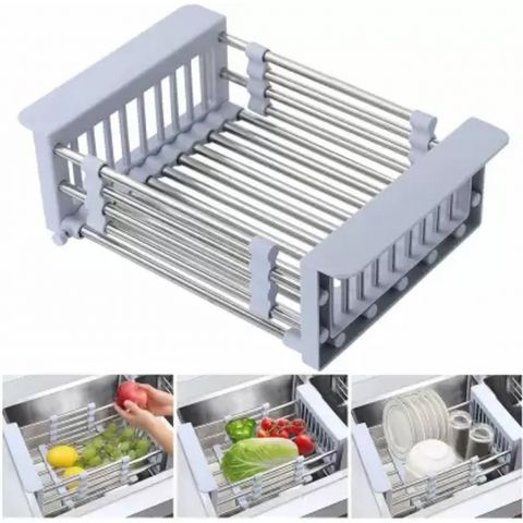 Over The Sink Expandable Dish Drying Rack - Black
