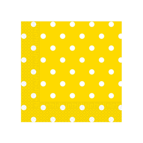 Procos Yellow Dots Paper Napkins 33 x 33 cm (20 Pieces)