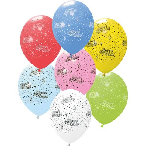 Procos Happy Birthday 11 Inches Printed Balloons 6 Pieces 
