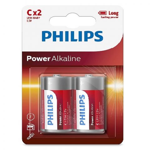 Philips Power Alkaline C, 1.5 V, 2 PCS