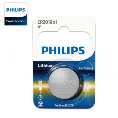 Philips Lithium Coin Battery 3V Single PCS (CR2016P5B/97)