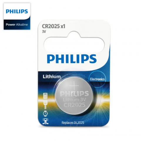 Philips Lithium Coin Battery 3V Single PCS (CR2025P5B/97)