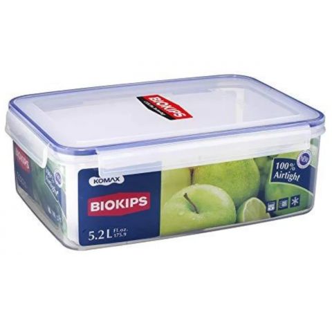 Komax Rectangle Plastic Food Container with Divider 5.2 L