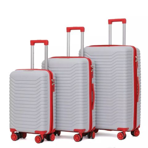 American Luggage Rubber Unbreakable Travel Set of 3 Pcs (28"x24"x20") - Grey & Red