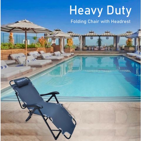 Heavy Duty Foldable & Adjustable Lounge Chair for Home & Garden