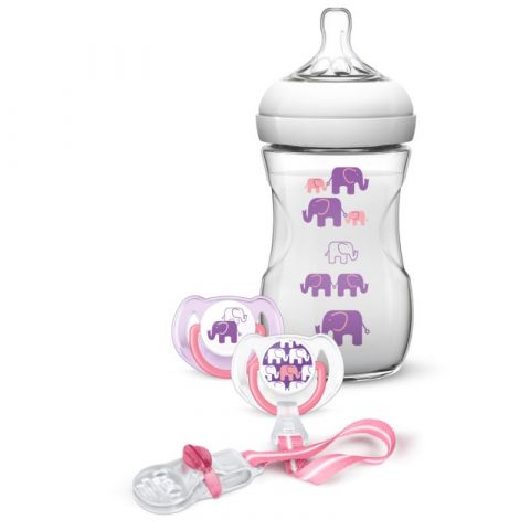 Philips Avent Natural Feeding Bottle & Soother – Girls Set 