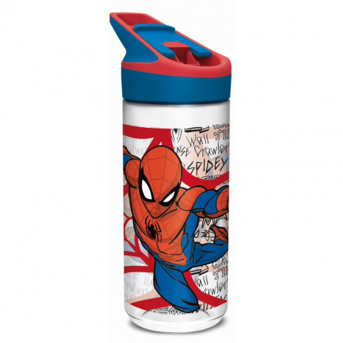 Stor Medium Tritan Premium Bottle Spiderman Urban Web